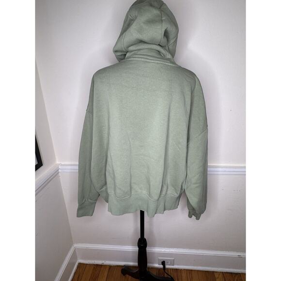 Nike Hoodie Womens Large Center Swoosh Y2K Boxy Sweatshirt Green Crop Pullover M - Picture 3 of 10